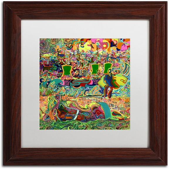 Trademark Fine Art "Fukushima Beach Party" Canvas Art by Josh Byer, White Matte, Wood Frame