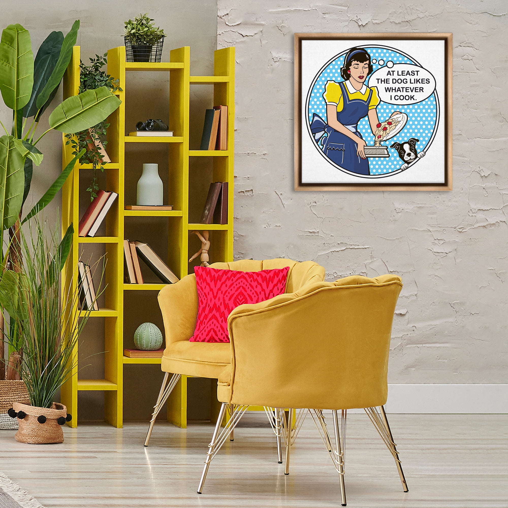 Stupell Industries Funny Vintage Dog Phrase Animals Painting Brown Floater Framed Canvas Art Print Wall Art, 25 x 25