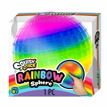Ja-Ru Squish Attack Rainbow Sphere Novelty Toy, Child, TPR