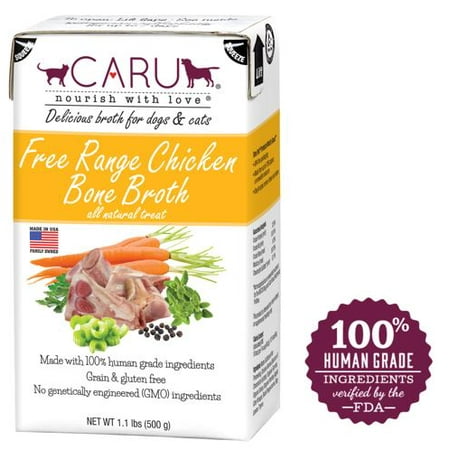 Caru Chicken Flavor Liquid Broth Dog Food for Adult, Grain-Free, 1.1 lb. Box