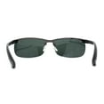 thumbnail image 2 of Polarized Metal Half Rim Wrap Rectangular Agent Sunglasses Gunmetal Green, 2 of 4