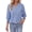 Darkblue-White-Plaid, variant on Plaid Button Down Shirts for Women V neck 3/4 Sleeve Shirt with Smocked Cuffs Dressy Cotton Blouses Tops
