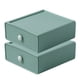 thumbnail image 1 of Dinheiro Paquete de 2 organizadores de escritorio apilables con cajón, caja de almacenamiento de escritorio para suministros de oficina, bolígrafos, maquillaje, letras, 20*19*8cm, 1 of 5