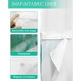 thumbnail image 3 of No Hook Shower Curtain with Snap in Liner, Abstract Summer Green Ocean Beach Blue Wave Hotel Shower Curtains for Bathroom, Washable Shower Curtain Liner Set with Mesh Top Window, 72"x96", 3 of 6