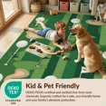 thumbnail image 4 of Design&I 8'x10' Washable Area Rug Sleek Flatweave Pet Friendly Ball Sport Park Layout With Flag Pin And Fairway Stripe Design Golf Flowing for King Size Bedroom, Under Bed, 4 of 7