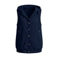 thumbnail image 6 of Lightweight Hoodies for Women Zaewscy Women Hooded Sleeveless Vest Button Front Casual Drawstring Waistcoat with Side Pockets Navy S, 6 of 6