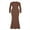 Coffee, variant on REORIA Women Long Sleeve Bodycon Dress Sexy Crew Neck Ribbed Basic Maxi Dresses Slim Fit