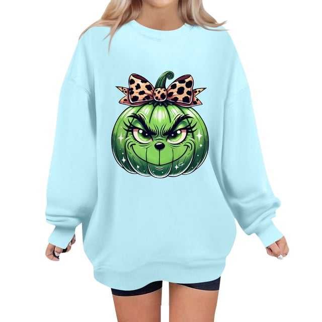 MIARHB Sudadera de mujer de gran tamaño, sudaderas de polar con estampado navideño, suéteres de manga larga, conjuntos de otoño e invierno, sudaderas, tallas S-2XL