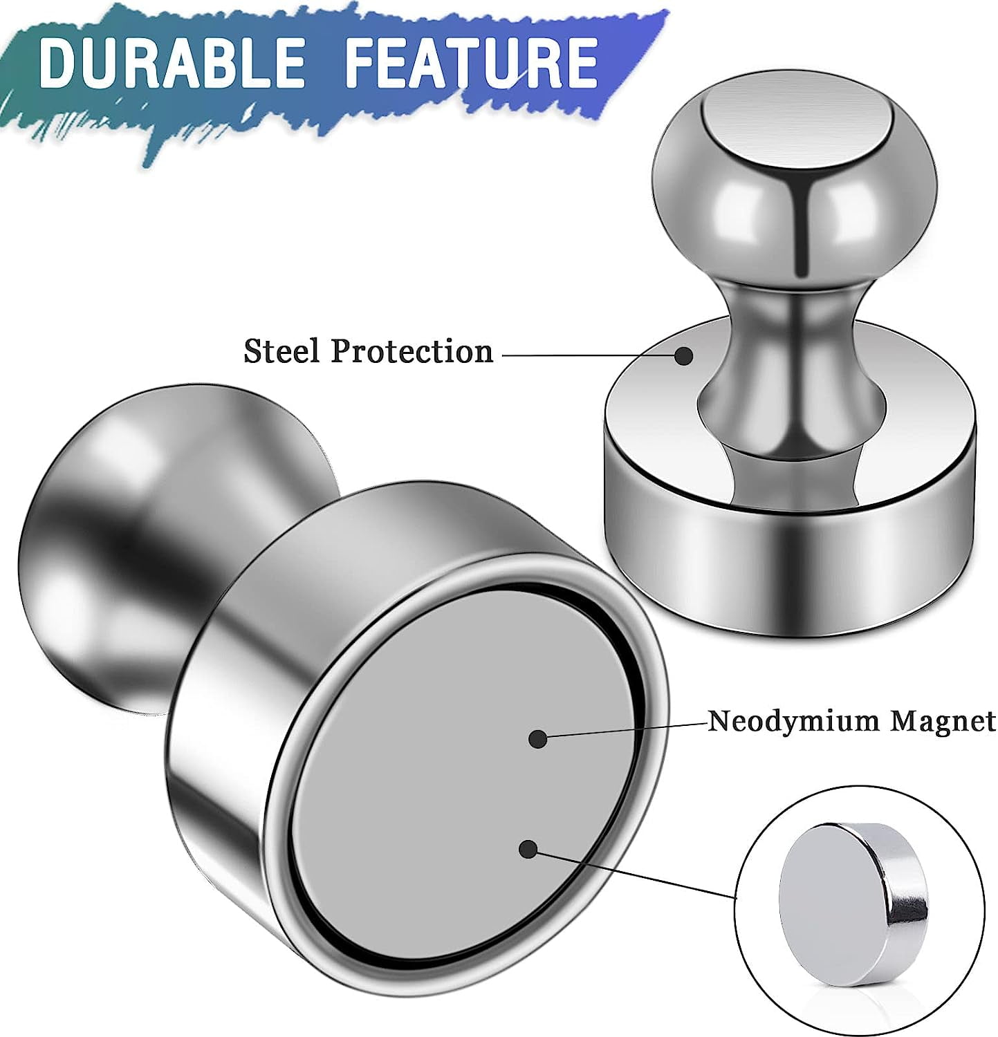 22Packs Neodymium s, Strong Magnets for Whiteboard, Push Pin Magnet, Small Strong Neodymium Refrigerator Magnet for Office, Kitchen, Adults, Home