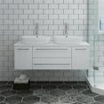 thumbnail image 6 of Fresca Fcb6148-Vsl-D-V Lucera 48" Wall Mounted Double Basin Vanity Set - White, 6 of 7