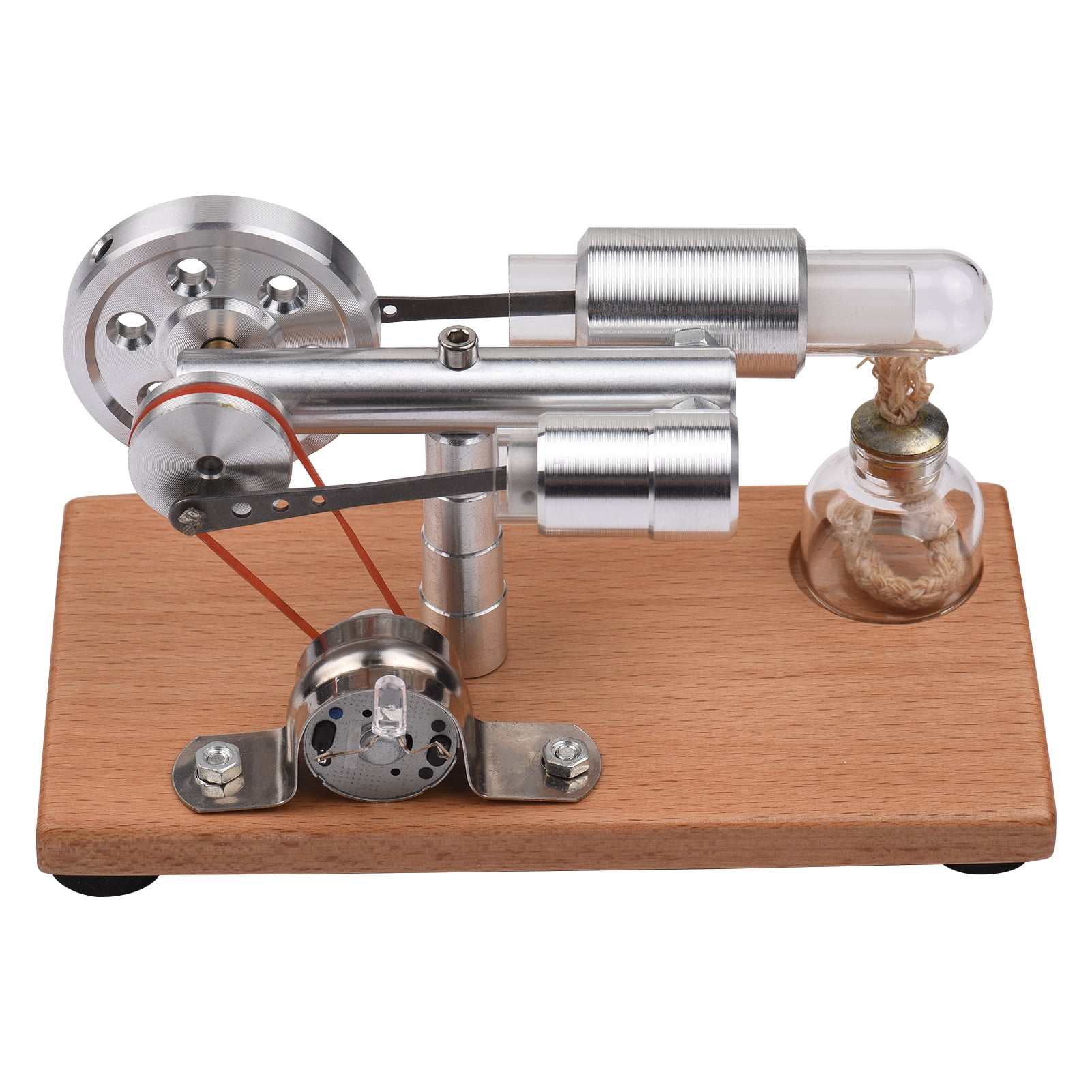 Mini Metal Hot Air Stirling Engine Motor Flywheel Generator DIY Model Toy 