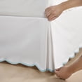 thumbnail image 2 of HIG Off-White Full Bed Skirt, Scallop Edge Pleated Dust Ruffle, 14 Inch Drop Anti-Slip Thick Fabric, Pre-Washed for Durability, 2 of 6