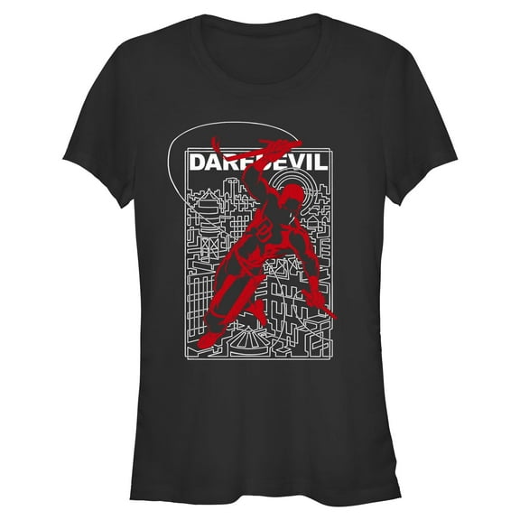 Juniors Marvel: Daredevil City Outline Daredevil T Shirt