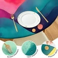 thumbnail image 4 of Colorful Tie Dye Wave Pattern Round Fitted Tablecloth with Elastic Edge,Dining Table Cover Waterproof,Outdoor Round Tablecloth for Camping,Dining,Indoor and Outdoor, 4 of 7