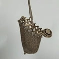 thumbnail image 4 of Handmade 1920's English Purse Sterling Silver Lid Gate Top Mesh Chatelaine Purse Mini Vintage Double Mesh Holder Rare Collectible Antique Accessor, 4 of 6
