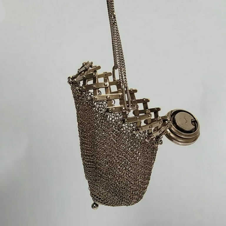 Handmade 1920 s English Coin Purse 2024 New Metal Mesh Coin Pouch Keychain Mini Change Purse Coin Bag Vintage Coin Purse English Coin Purse Metal 1920 Coin Purse Keychain Novelty Coin Purse