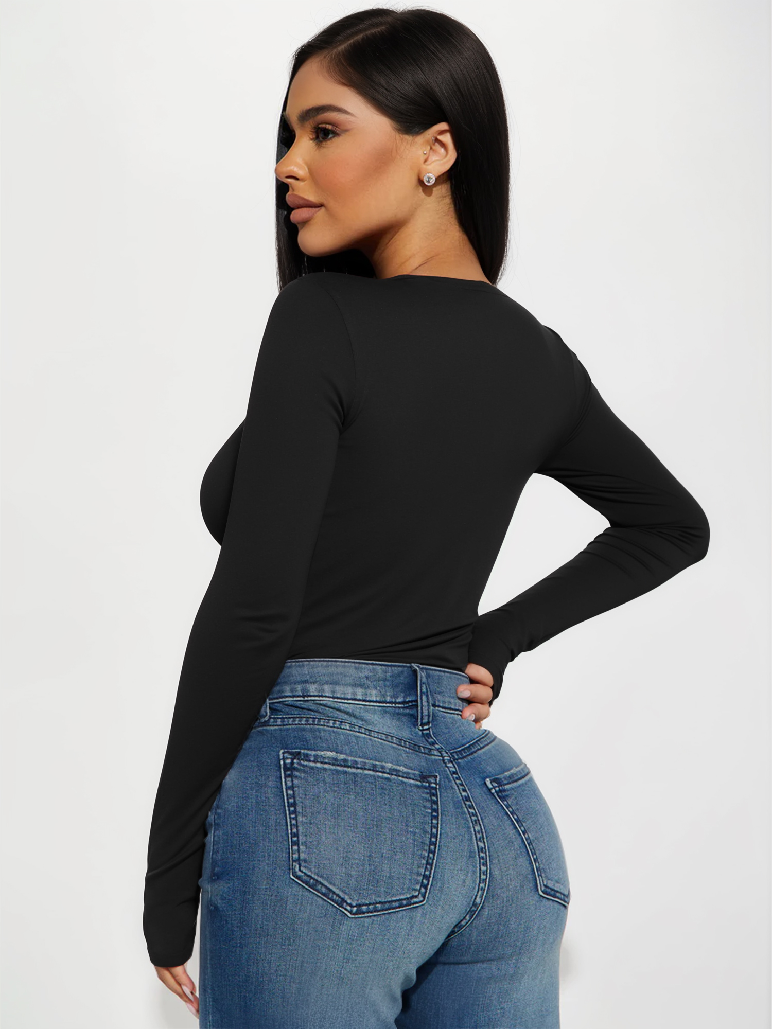MOYIKO Women's Slim Fitted Long Sleeve Crew Neck Tee photo 3