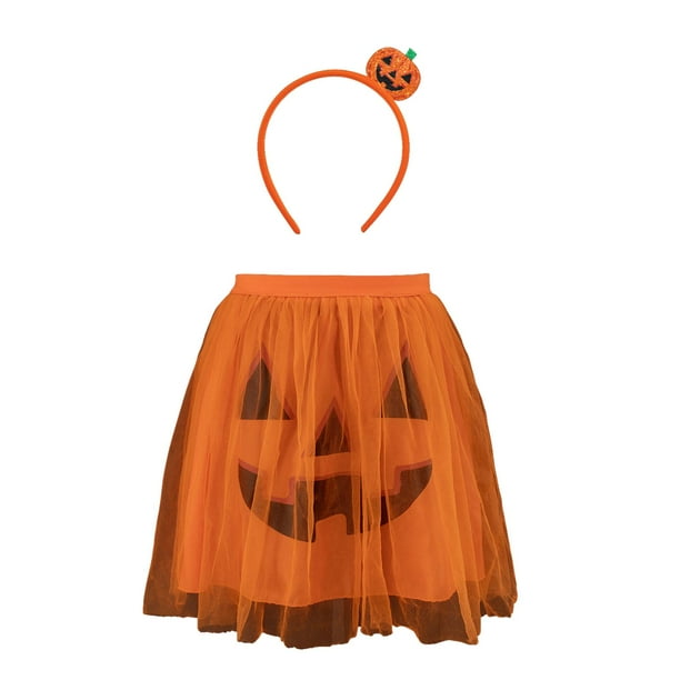 Diadema de Halloween con falda tutú, accesorio para fiestas y actuaciones en el escenario. Naranja