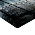 thumbnail image 2 of Ambesonne City Fitted Sheet 2 Pcs Set, New York at Night Scenery, Full, Black and Dark Blue, 2 of 3