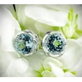 thumbnail image 4 of Aishvi Jewels 4Ct Round Cut Lab-Created Aquamarine Tacori Stud Earrings 14K White Gold Plated, 4 of 4