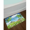 thumbnail image 2 of Flowers Insects Bath Mat, Pattern of Spring Scene of Blossoms Bees and Ladybugs, Plush Bathroom Decor Mat with Non Slip Backing, 29.5" X 17.5", Azure Blue Multicolor, by Ambesonne, 2 of 2