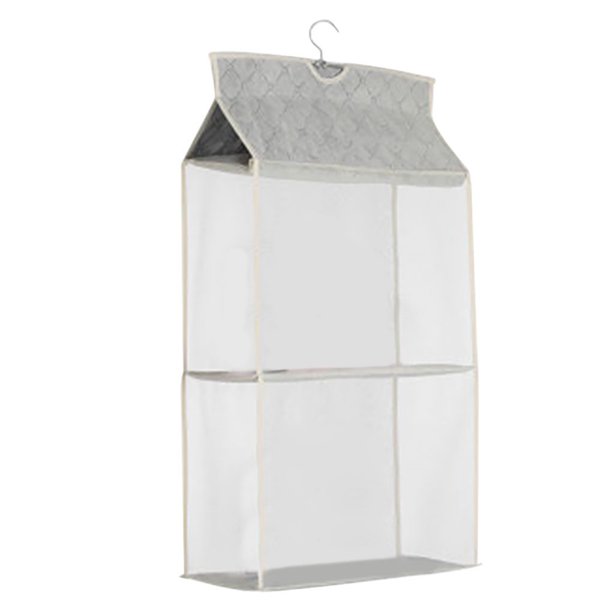 Monstrate Bolsa protectora gruesa de Material no tejido, bolsa colgante transparente de gran capacidad a prueba de polvo, bolsa de almacenamiento Almacenamiento y organización del hogar Beige 2 capas