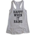 thumbnail image 1 of Happy When It Rains Tank Top, Ladies Racerback Tank Top, Goth Girl Tank, Goth Tank, Heather Gray, Small, 1 of 3