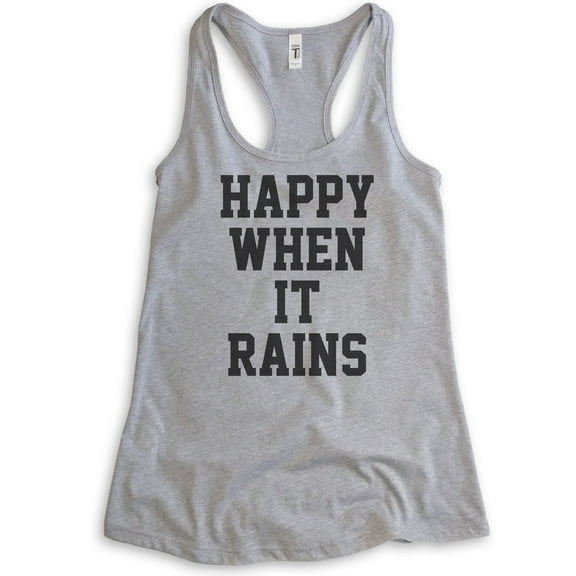 Happy When It Rains Tank Top, Ladies Racerback Tank Top, Goth Girl Tank, Goth Tank, Heather Gray, Medium