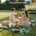 thumbnail image 4 of Palm Leaves Tropical Outdoor Rug for Patio/Deck/Porch, Non-Slip Large Area Rug 5 x 7 Ft, Green Botanical Summer Linen Indoor Outdoor Rugs Washable Area Rugs, Reversible Camping Rug Carpet Runner, 4 of 8