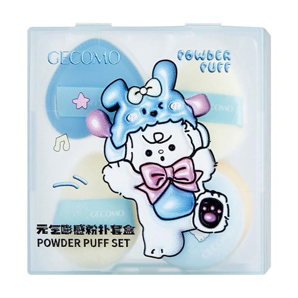 Gecomo Mini Finger Puff Makeup Sponge for Foundation & Concealer, Wet Dry Application Tool, Soft Blending Beauty Puff