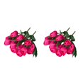 thumbnail image 2 of Ramo de flores artificiales Inteprter de tulipanes 2 uds 9 cabezas tacto real Rosa Roja/Modelo Antiguo, 2 of 6