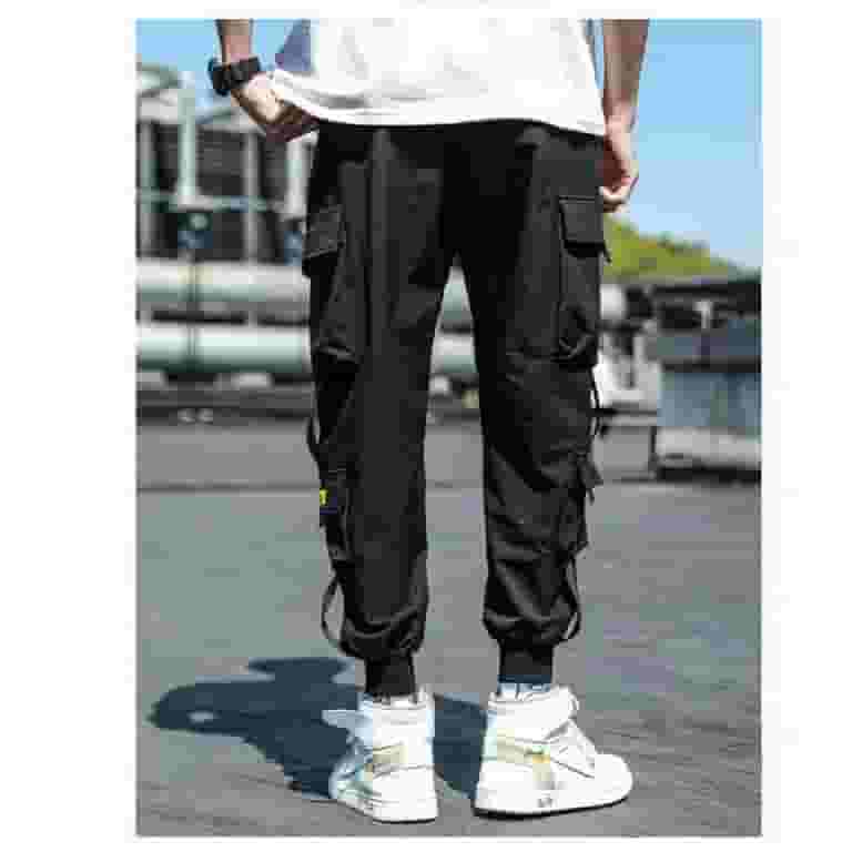 【KOOLOSET】Diagonal Cargo Hip-hop Pants Cargo Pants Men Streetwear Hip Hop Pants Mens Joggers Pants