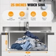 thumbnail image 2 of StructoMax Laundry Sink with Cabinet, Full Body Durable Stainless Steel, 25-Inch Wider Stainless Steel Utility Sink, Multi-Use for Laundry, Kitchen, Bathroom, Garage, 2 of 7