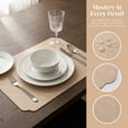 thumbnail image 4 of Unique Bargains 4Pcs Faux Leather Table Decor Placemats Milk Tea 17.7x11.8inch, 4 of 6