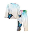 thumbnail image 2 of Bingfone Womens Pajama Sets Butterfly In Blossoms Zen Print,Long Sleeve Loungewear Pajamas Set-Medium, 2 of 9
