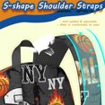 thumbnail image 5 of Basketball and Flame Gray Pattern 17" School Backpacks for Teens,Waterproof Oxford Fabric,S-Shape Padded Straps for School,Travel,Hiking,Camping, 5 of 6