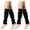 Black, variant on Women Fall Winter Knitted Leg Warmers - 2 Pairs Fashion Knit Neon Leg Warmers for Women Party Yoga Leg Cover Leg Socks