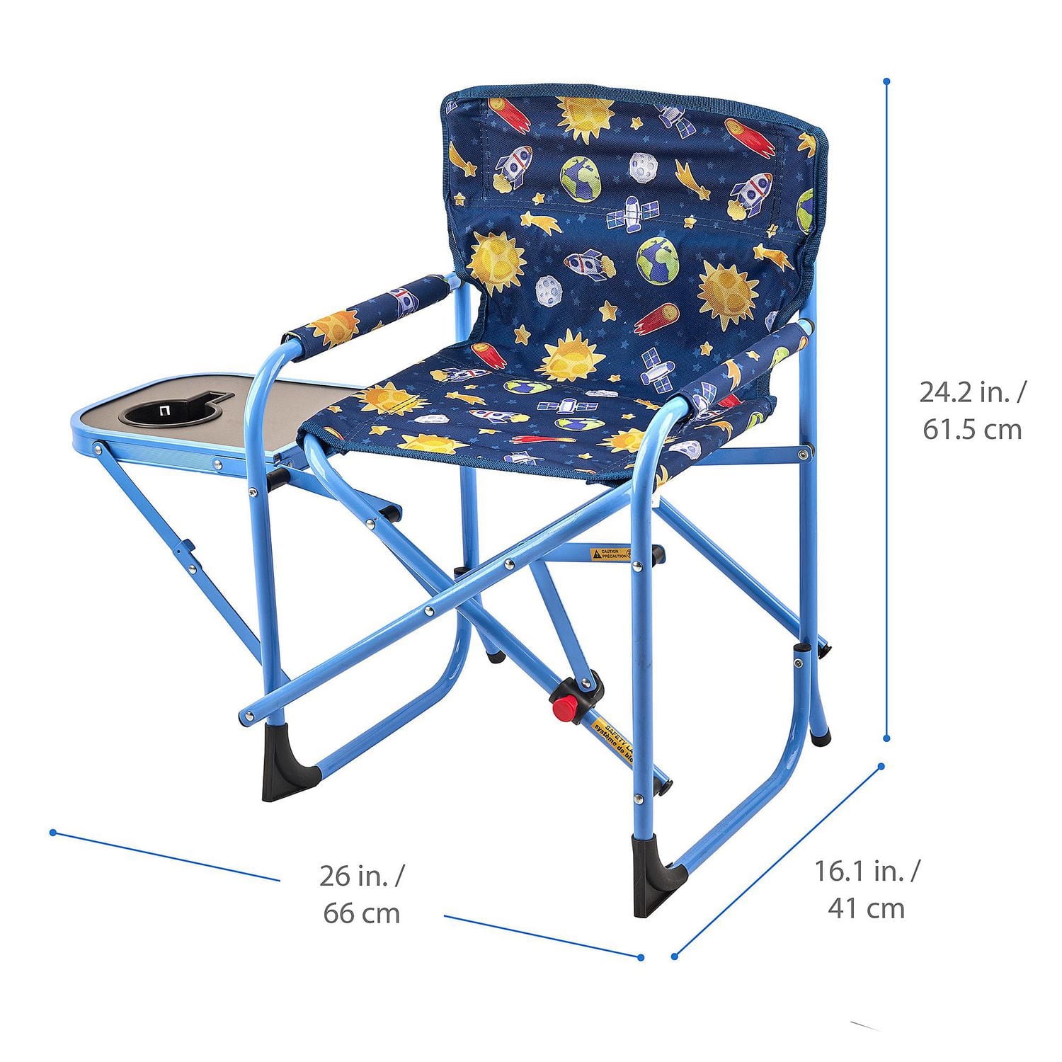 Chaise de réalisateur pour enfants Ozark Trail avec table d'appoint, capacité de charge de 57 kg, 2 à 5 ans, bleue, avec porte-gobelet pour les repas ou les collations