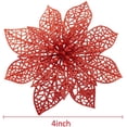 thumbnail image 2 of Paquete de 36 decoraciones de flores navideñas, adornos para árboles de Navidad, púas de flores de seda artificiales de 4" para decoración navideña, 2 of 6