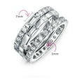 thumbnail image 4 of Bling Jewelry Womens  CZ Round Baguette Stackable Eternity Band Ring Set Sterling Silver, 4 of 5