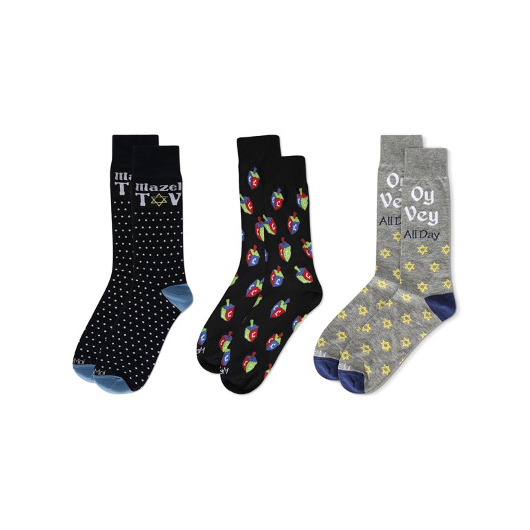 Hanukkah Novelty Crew Socks for Men 3-Pair Pack photo 6