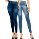 thumbnail image 1 of Pack de 2 Leggins Mujer Unitalla Mezclilla Faja Alta Estilo Pantalón Mezclilla Jegging Tiro Alto, Mallon licra Cómodos Elásticos, 1 of 4