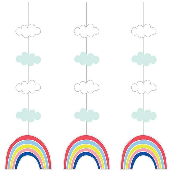 Various Over The Rainbow Party Theme Paper Cutouts, 3 Pack