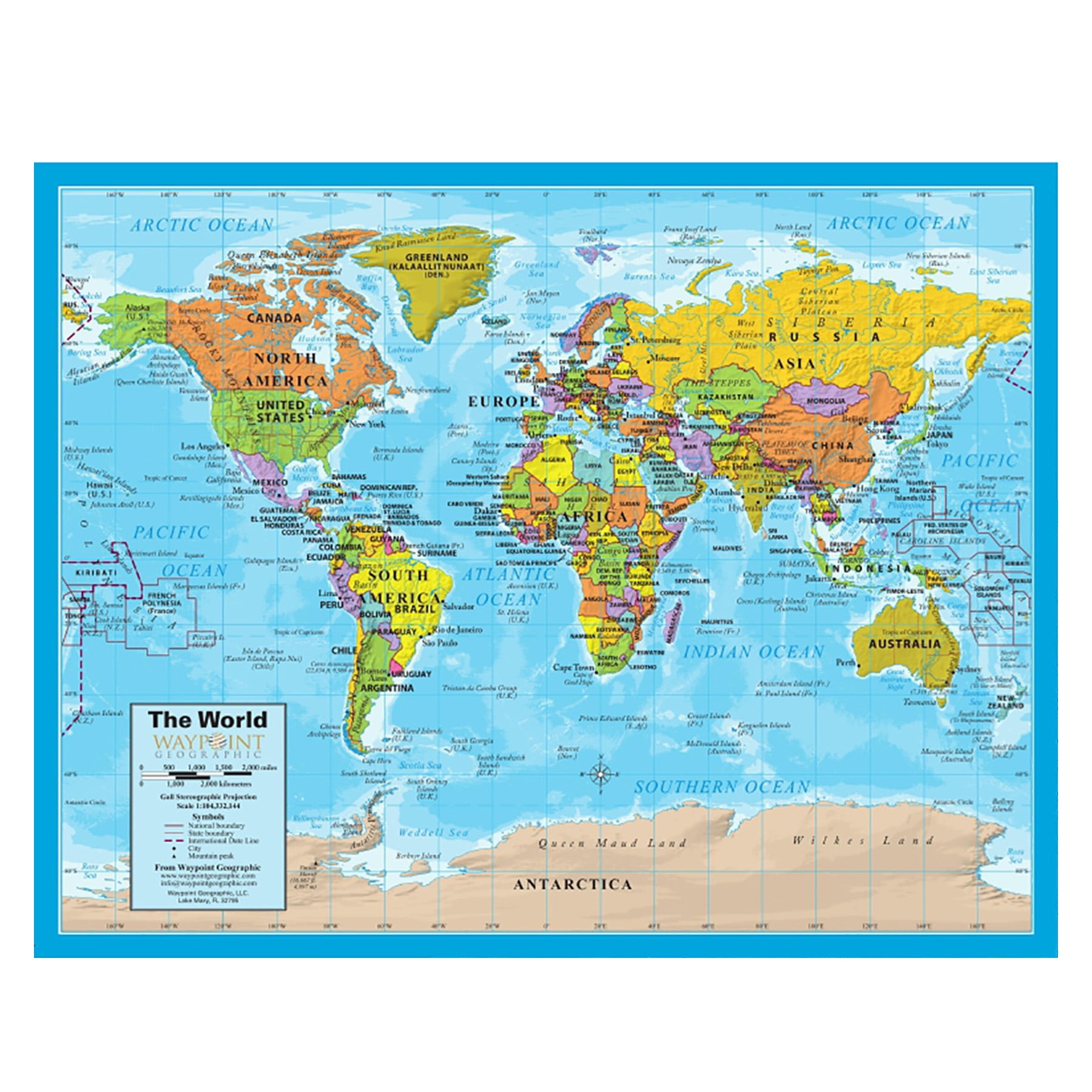 Waypoint Geographic World/USA Laminated Notebook Maps, 32 Count