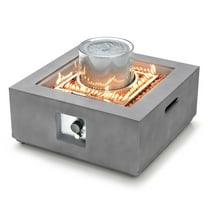 YYAo Fire Pit, Fire Bowl,28 Inch 50000 BTU Patio Square Propane Fire Pit with PVC Cover-Gray