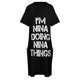 thumbnail image 4 of Camiseta con el nombre "Nina Doing Things" para mujer, vestido largo con bolsillo, ropa de verano., 4 of 6