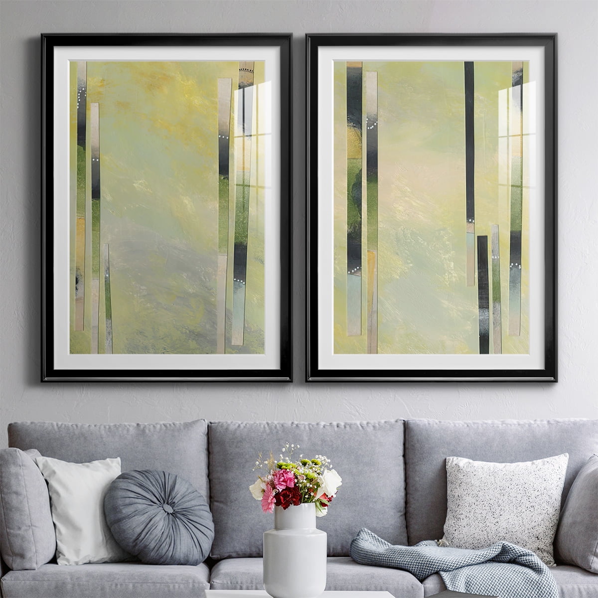 Wexford Home Neutral Assemblage III Premium Framed Print, 18.5" x 24.5" - Ready to Hang, Black (Set of 2)