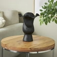 thumbnail image 2 of DecMode 11" Abstract Floral Inspired Black Ceramic Vase with Wavy Folded Rim and Linear Grooves, 2 of 9