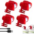 thumbnail image 1 of 4 Piezas Faros para Croc Luces Croc Recargables USB 4-12 Horas De Tiempo De Ejecución Ipx5 Impermeable 3 Modos Zapatos Croc Luces Decoración para Caminar Perros Al Aire Libre Rojo, 1 of 5