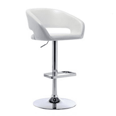 Adjustable Bar Stool with Hollow Back and Arms, Modern PU Leather Swivel Barstool, Airlift Counter Height Bar Chair for Kitchen Dining Room